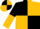 Black and gold quarters, black and gold halved sleeves
