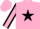 Shocking pink, black star, shocking pink sleeves, black seams, shocking pink cap, black peak