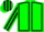 Luminous green, black seams, luminous green and black striped sleeves and cap