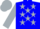 Blue, silver stars, sleeves and cap