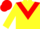 Yellow, red chevron, yellow sleeves, red cap