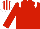 Red, white epaulettes, red sleeves, striped cap