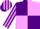 Purple and lilac quartered, striped sleeves and cap