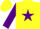 Yellow, purple star and sleeves, yellow cap