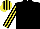 Black, yellow and black striped sleeves and cap