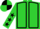 Lime green, black seams, lime green sleeves, black stars, quartered cap