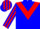 Blue, red chevron, striped sleeves and cap