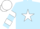 Light blue, white star, hooped sleeves, white cap