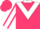Cerise, white chevron, white collar and sleeves, cerise seams and cap, white peak