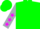 Green, silver sleeves, magenta stars, green cap
