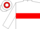 White, red hoop, armbands and cap