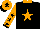 Black, orange star, collar and sleeves, black stars and cuffs, orange cap, black star and peak