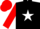 Black, white star, red sleeves, white armband, red cap