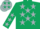 Dark green, silver stars