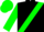Black, green and tangerine sash, green sleeves and cap