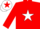Red, white star, red sleeves, white armbands, white cap, red star