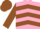Pink, brown chevrons, sleeves and cap