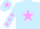 Light blue, lilac star, light blue sleeves, lilac stars, light blue cap, lilac star