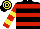Black and red hoops, red and yellow hooped sleeves, black and yellow hooped cap