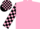 Shocking pink and black checks, checked sleeves and cap