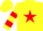 Yellow, red star, hooped sleeves, yellow cap