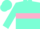 Aquamarine, pink hoop and armbands, aquamarine cap