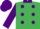 Emerald Green, purple spots, purple Collar, Sleeves And Cap, Emerald Green Cuffs And Peak
