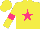 Yellow, shocking pink star and armbands, yellow cap