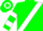 Green, white sash, hooped sleeves and cap