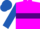 Magenta, purple hoop, royal blue sleeves and cap