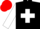 Black, white maltese cross and sleeves, red cap