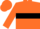 Orange, black hoop, orange sleeves, black armbands and cap