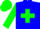 Blue, green maltese cross, sleeves and cap