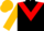 Black, red chevron, gold sleeves and cap