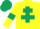 Yellow Body, Dark Green Cross Of Lorraine, Yellow Arms, Dark Green Armlets, Dark Green Cap