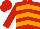 Red, orange chevrons, red cap