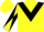 Yellow, black chevron, black diabolo on sleeves