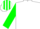 White, green sleeves, striped cap