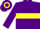 Purple, yellow hoop, purple sleeves, hooped cap