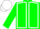 Green, white seams, white cap