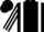 Black, white braces, striped sleeves, black cap