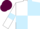 White and Light Blue (quartered), White sleeves, Light Blue armlets, Maroon cap