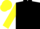 Black, yellow spot, sleeves and cap
