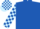 Royal blue, royal blue and light blue checked sleeves and cap