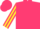 Cerise and yellow checks, striped sleeves, cerise cap, yellow peak