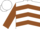 White, brown chevrons and sleeves, white cap