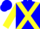 Blue, yellow 'sc' and cross sashes, yellow sleeves, blue cap