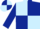 Light blue and dark blue quartered, reversed sleeves, quartered cap