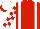 Red, white braces, checked sleeves and cap, red peak