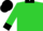 Lime green, black spot, collar, cuffs and cap